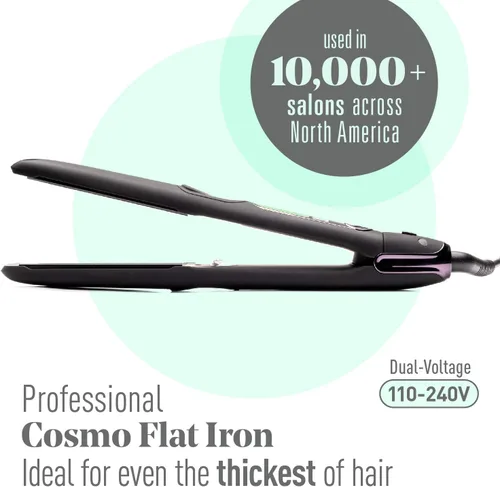 Miniatura 2 de MINT - Plancha plana Cosmo ultra suave serie profesional para cabello grueso Potente alisador de pelo iónico de turmalina de cerámica de una sola