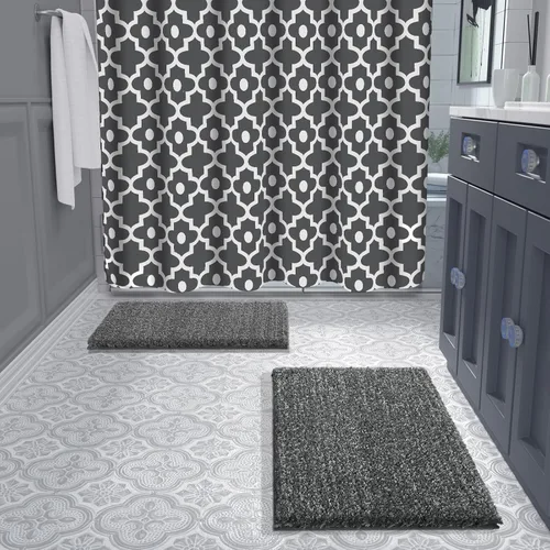 Miniatura 2 de Yimobra Alfombras de baño antideslizantes lavables 36x24, alfombras de baño ultra suaves y absorbentes de agua, alfombra de ducha de felpa para Gris