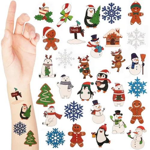 Miniatura 11 de Nosiny 240 tatuajes temporales con purpurina de otoño, calcomanías de hojas de arce, calcomanías de tatuaje de otoño con hojas de otoño, tatuajes
