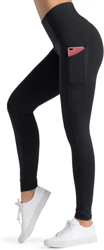 Dragon Fit - Pantalones de yoga de compresión con bolsillos interiores pantalones deportivos de cintura alta con control de abdomen leggings
