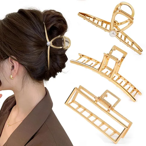Miniatura 12 de Mehayi 3 PCS Pinzas de Garra de Metal Grandes para Cabello Grueso y Pesado, Pinzas de Sujeción Antideslizantes Grandes con Mordaza para Cabello