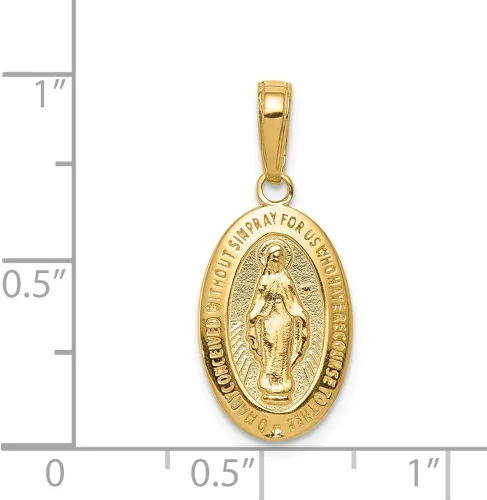 Miniatura 3 de Colgante de medalla milagrosa de oro amarillo de 14 quilates
