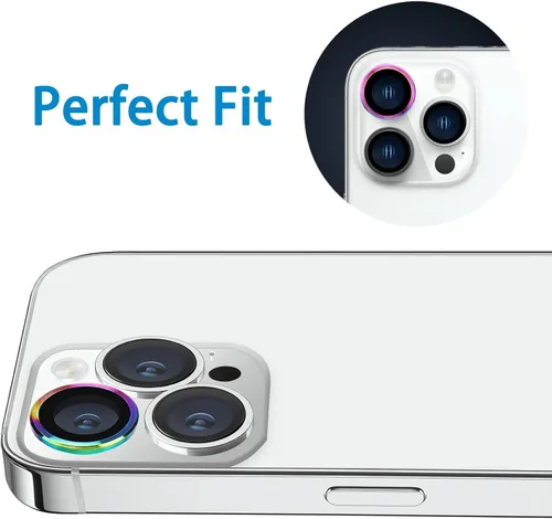 Miniatura 5 de Protector de lente de cámara compatible con iPhone 12 Pro Max, antiarañazos, vidrio templado 9H, protector de pantalla de cámara de metal, anillo a