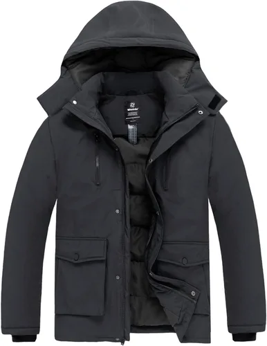 Miniatura 7 de wantdo Abrigo de invierno grueso para hombre, chaqueta de parka cálida con capucha