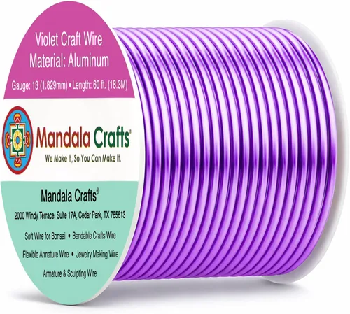 Miniatura 21 de Mandala Crafts - Alambre de aluminio anodizado de 8 calibre para hacer joyas - 9.75 m de alambre flexible negro colorido - Flexible para bonsái