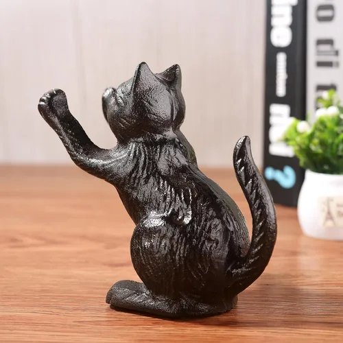 Miniatura 7 de Sujetalibros decorativos para estantes, de hierro fundido resistente para libros pesados, sujetalibros únicos y bonitos para decoración de hogar