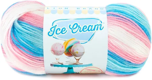 Miniatura 19 de Lion Brand Yarn, Hilo para Bebé Ice Cream para tejer, ganchillo y manualidades, Baseball Nut, 1 paquete, fibra acrílica colorida de peso DK