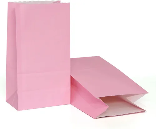 Miniatura 11 de 80 bolsas de regalo de fiesta, pequeñas bolsas de almuerzo de papel amarillo para bodas y fiestas de cumpleaños de niños, 5.1 x 3.1 x 9.4 pulgadas
