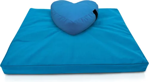 Miniatura 12 de Bean Products Juego de alfombrillas de meditación – Zafu almohada de piso orgánica de trigo sarraceno + almohadilla de oración Zabuton rellena