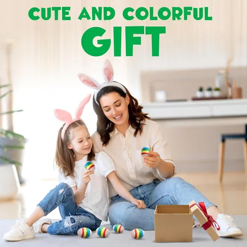 Miniatura 7 de IPIDIPI TOYS Maracas para huevos de Pascua para niños, paquete de 6 instrumentos musicales de madera para niños, juguete de sonido Montessori