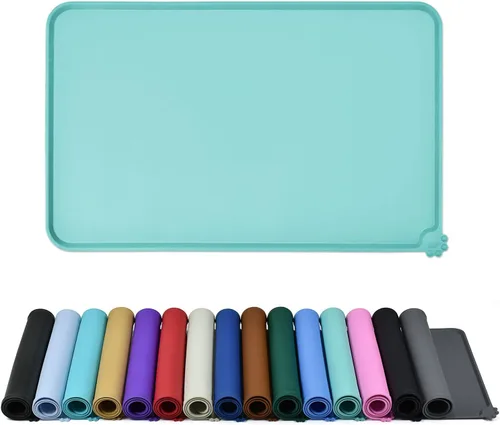 Miniatura 17 de Reopet Tapete de silicona para cuenco de perro y gato, antiadherente, para alimentos, impermeable, varios colores, tamaños y propósitos Gris