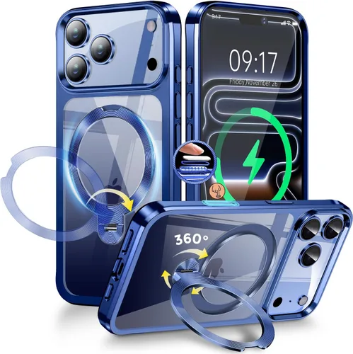 Miniatura 16 de Funda magnética de privacidad para iPhone 17 Pro Max [Cartulina con purpurina para bricolaje] [Soporte magnético invisible] Protector de pantalla