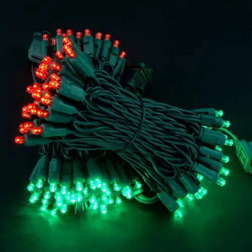 Miniatura 3 de Luces de Navidad de gran angular de una pieza rojas y verdes, 140 unidades, 48 pies, 2 juegos de 70 LED de 24 pies de alto, impermeables, 0.197 in