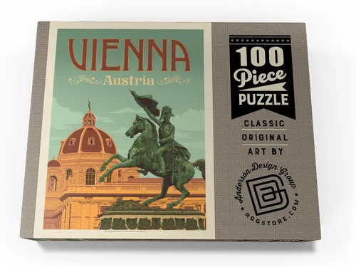 Miniatura 4 de MyPuzzle Austria: Viena, póster vintage, rompecabezas de 100 piezas para adultos