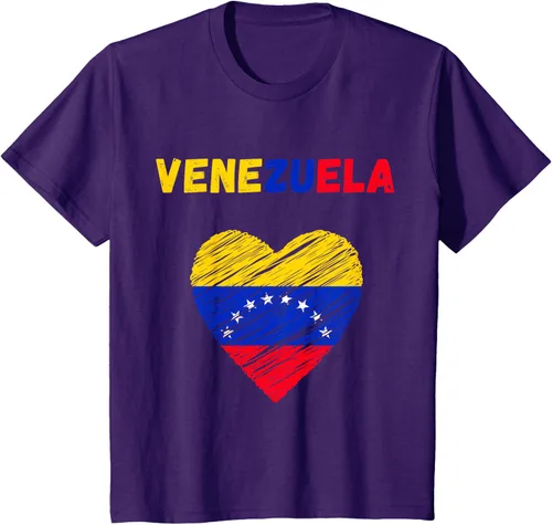 Miniatura 29 de Camiseta con la bandera venezolana con corazón de Venezuela, Negro