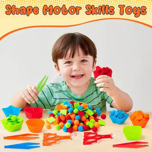 Miniatura 3 de EZdhuawuse Llenadores sensoriales de forma de cubo – 295P forma de verano de habilidades motoras finas juguetes de conteo para niños educación