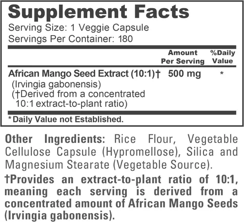 Miniatura 4 de NusaPure Mango africano, 500 mg, 180 cápsulas vegetales (sin OMG, vegano)