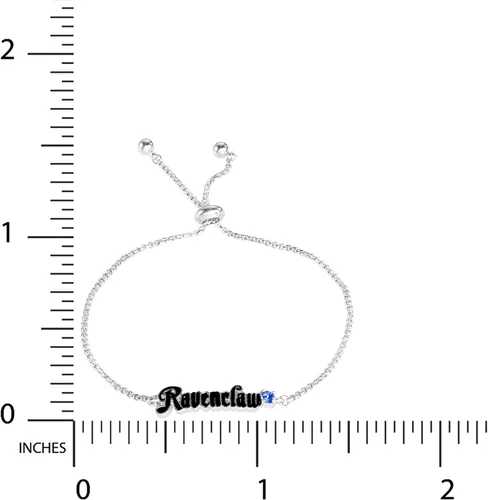 Miniatura 5 de Harry Potter Pulsera Lariat chapada en plata y flash de Hogwarts House con licencia oficial, cadena de 9.5 pulgadas