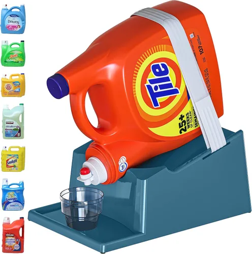 Miniatura 23 de TidyFriend - Paquete de 3 soportes para detergente líquido con bandeja de goteo y patas de agarre de goma, soporte para organización y Blanco