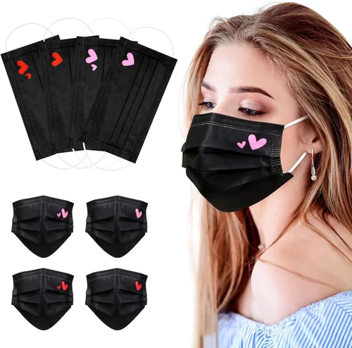 Miniatura 11 de 100 Piezas Mascarillas Faciales Desechables - Mascarillas de Seguridad Transpirables de 3 Capas, Mascarillas Desechables para Adultos Hombres Negro