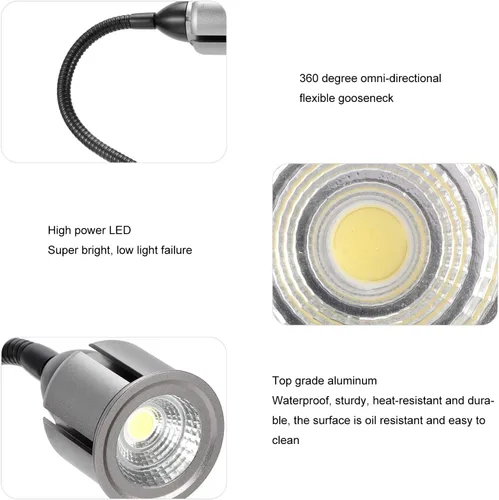 Miniatura 4 de VINGVO Taidda- Luz LED para máquina de coser, lámpara de trabajo multifuncional con brazo de cuello de cisne flexible con base de montaje magnética
