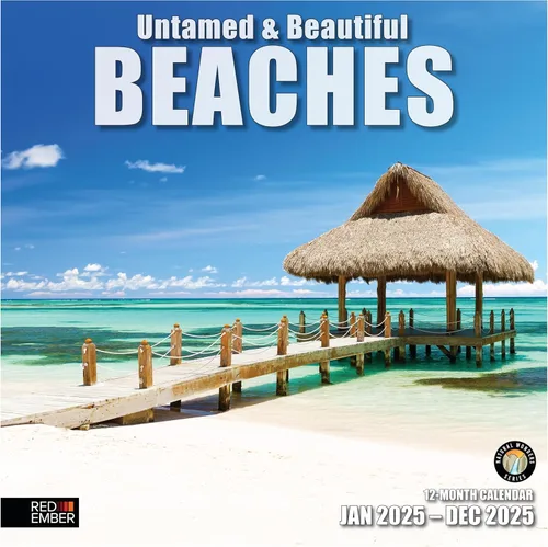 Miniatura 14 de RED EMBER Untamed & Beautiful Beaches - Calendario de pared 2026 de 12 meses 12 x 24 pulgadas abierto Papel grueso y resistente Regalo