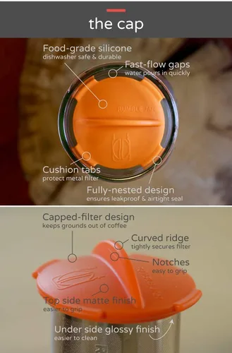 Miniatura 7 de Rumble Jar - Cafetera fría de próxima generación para tarros Mason - El filtro de 200 micrones es ideal para granos gruesos y café más fuerte