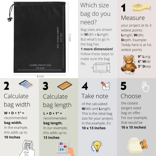Miniatura 2 de PALTERWEAR Bolsas de satén lisas con cordón y palanca para artículos delicados - Lencería, pelucas, zapatos, seda (negro, 7 x 9 pulgadas)