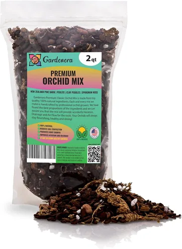 Mezcla de tierra premium para orquídeas de Gardenera - Pinus Radiata de Nueva Zelanda mezclado a mano, mezcla de corteza 100% natural para macetas -
