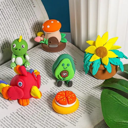 Miniatura 8 de ifergoo Kit de arcilla seca al aire para niños, 60 colores de arcilla mágica para modelar, ultraligero, seguro y no tóxico, juguete de moldeo