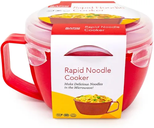 Rapid Plastic - Tazón de fideos o sopas de plástico | Sopa y fideos para microondas en cuestión de minutos, perfecto para dormitorio, cocina pequeña