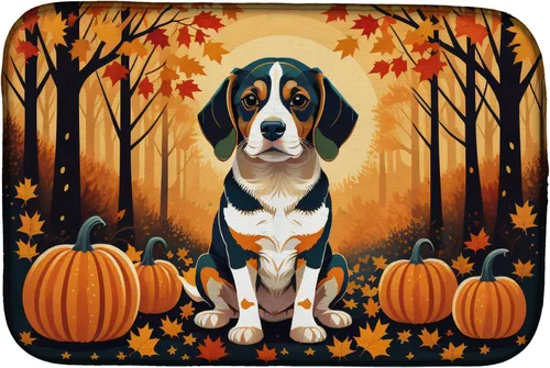 Miniatura 67 de Caroline's Treasures DAC1042DDM Tapete de secado de platos de otoño con perro salchicha absorbente para secar platos para encimera de cocina, tapete