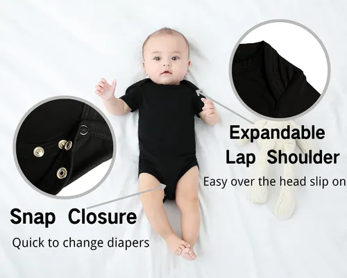 Miniatura 15 de GUISBY Body de manga corta para bebé, rayón de verano, recién nacido, niños y niñas, 0-24 meses
