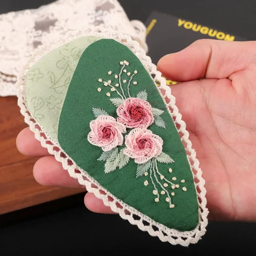 Miniatura 2 de YOUGUOM Estuche de tijera bordado, 1 pieza hecha a mano con cierre a presión para manualidades, costura, bordado, punto de cruz para tijeras