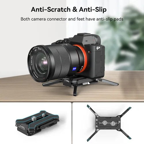 Miniatura 5 de SMALLRIG Placa de liberación rápida para tipo Arca, carga máxima de 44.1 libras (44.1 lbs), soporte cuadrúpedo plegable para lentes de cámara dentro