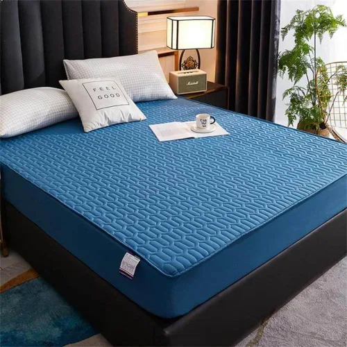 Protector de colchón grueso duradero, sábana bajera ajustable de látex, 150 x 200, 180 x 200, 160 x 200, azul, 35.4 x 78.7 x 11.8 in