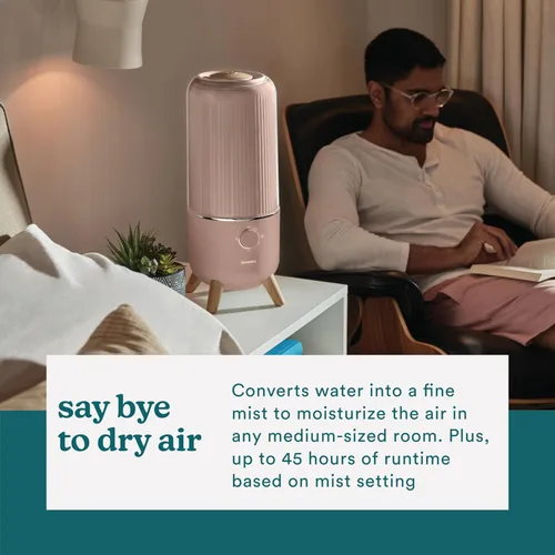 Miniatura 4 de Homedics Humidificador ultrasónico, dormitorios y oficinas en casa, tanque de 0.97 galones, tiempo de funcionamiento de 45 horas, niebla fría Topo