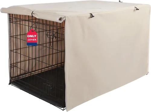 Miniatura 11 de Deblue Cubierta para Jaula de Perro Interior Gris, Cubiertas de Jaula para Mascotas de Poliéster con Privacidad Ajuste Universal para Jaula