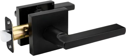 Miniatura 37 de Goldenwarm Manija de puerta simulada de oro cepillado – Palanca interior decorativa sin giro para despensa, puertas francesas y armarios (2 piezas)