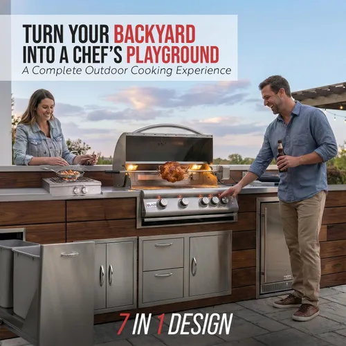Miniatura 7 de Paquete de parrilla de gas Blaze BBQ para exterior de 32” LTE con parrilla de gas incorporada, parrilla de gas LTE, quemador de gas LTE, puerta