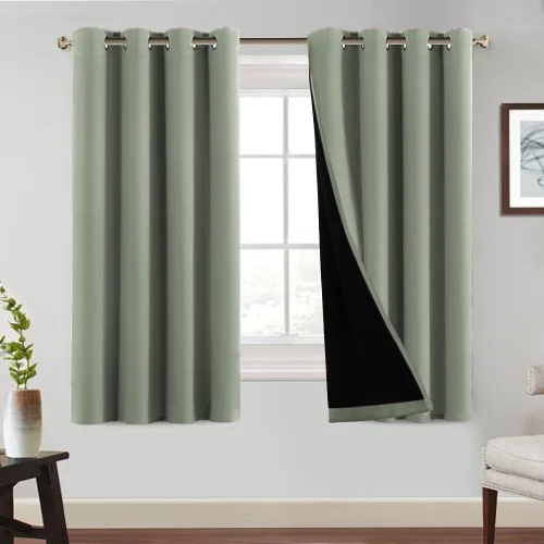Miniatura 10 de PrinceDeco Paneles de cortina 100 % opacas de 108 pulgadas de largo, completamente opacos, tratamiento de ventana, cortinas forradas con aislamiento