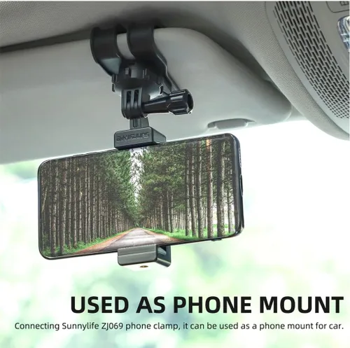 Miniatura 3 de Soporte para visera solar de automóvil para teléfono celular, abrazadera de teléfono de rotación de 360°, soporte de montaje para automóvil