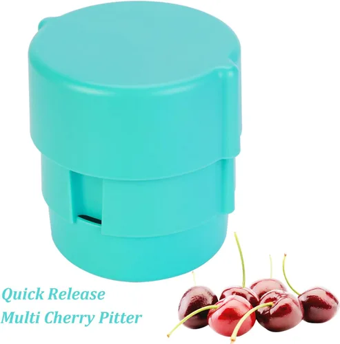 Miniatura 6 de Cherry Pitter - Herramienta portátil de descorazonador de cerezas, hoyos de hasta 6 cerezas a la vez, apta para lavavajillas, construcción de ABS