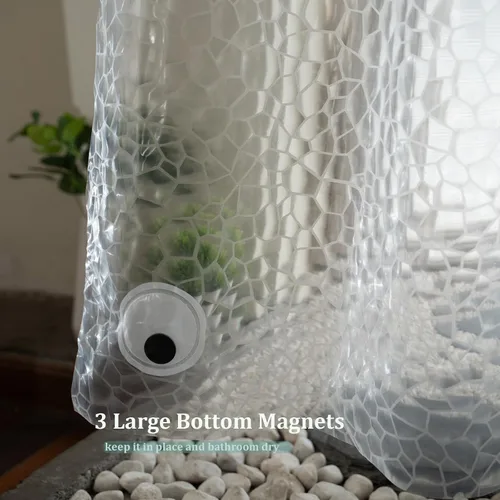 Miniatura 5 de Cortina de ducha corta transparente de 60 pulgadas de largo, forro de cortina de ducha corta de plástico EVA 7G, 60 pulgadas de largo para baño