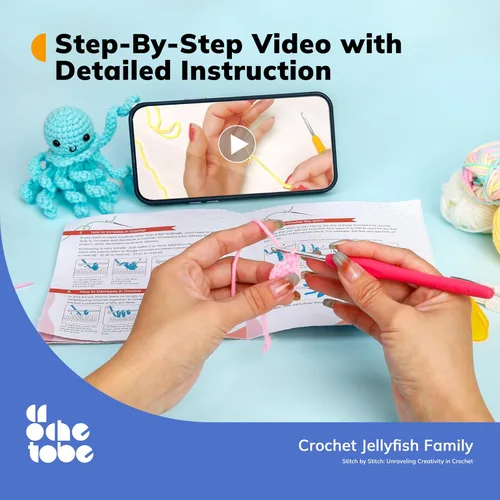 Miniatura 5 de Crochetobe Kit de ganchillo para principiantes, el kit de inicio de ganchillo incluye instrucciones fáciles de seguir y tutoriales en video, kit
