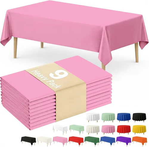 Miniatura 8 de Fixwal Mantel de plástico negro desechable de 54 x 108 pulgadas, mantel rectangular impermeable, paquete de 5 para graduación, decoración de fiesta
