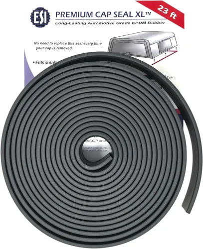 ESI Sello de tapa prémium XL de 23 pies (2 pulgadas de ancho x 0.200 pulgadas de alto x 23 pies de largo) caucho EPDM para tapas de 200 libras o
