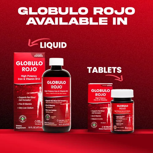 Miniatura 7 de DLC Laboratories Globulo Rojo, Suplemento de Hierro y Vitamina B12 para ayudar a la formación de glóbulos rojos, Fortalecido con Tiamina