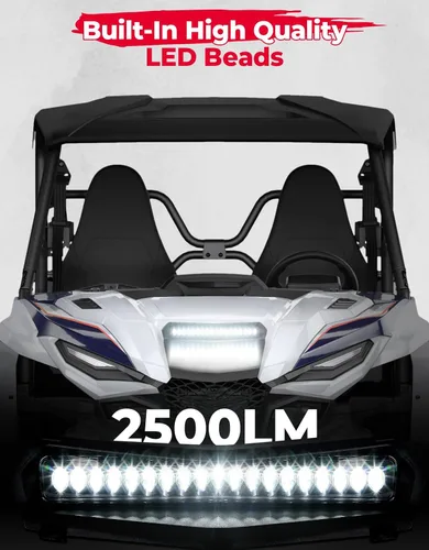Miniatura 5 de KEMIMOTO Luz LED Puntual de Capó Tipo Scoop - Compatible con Rmax2/Rmax4 1000 (2021-2023), Luz Auxiliar Delantera de Circulación Diurna, 1 PIEZA