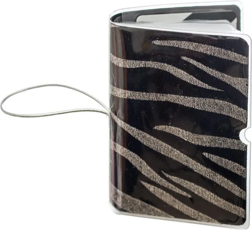Miniatura 3 de Soporte para tarjetas de crédito para mujeres, soporte para cupones de tarjetas de fidelidad y organizador con 32 ranuras para tarjetas, Cebra